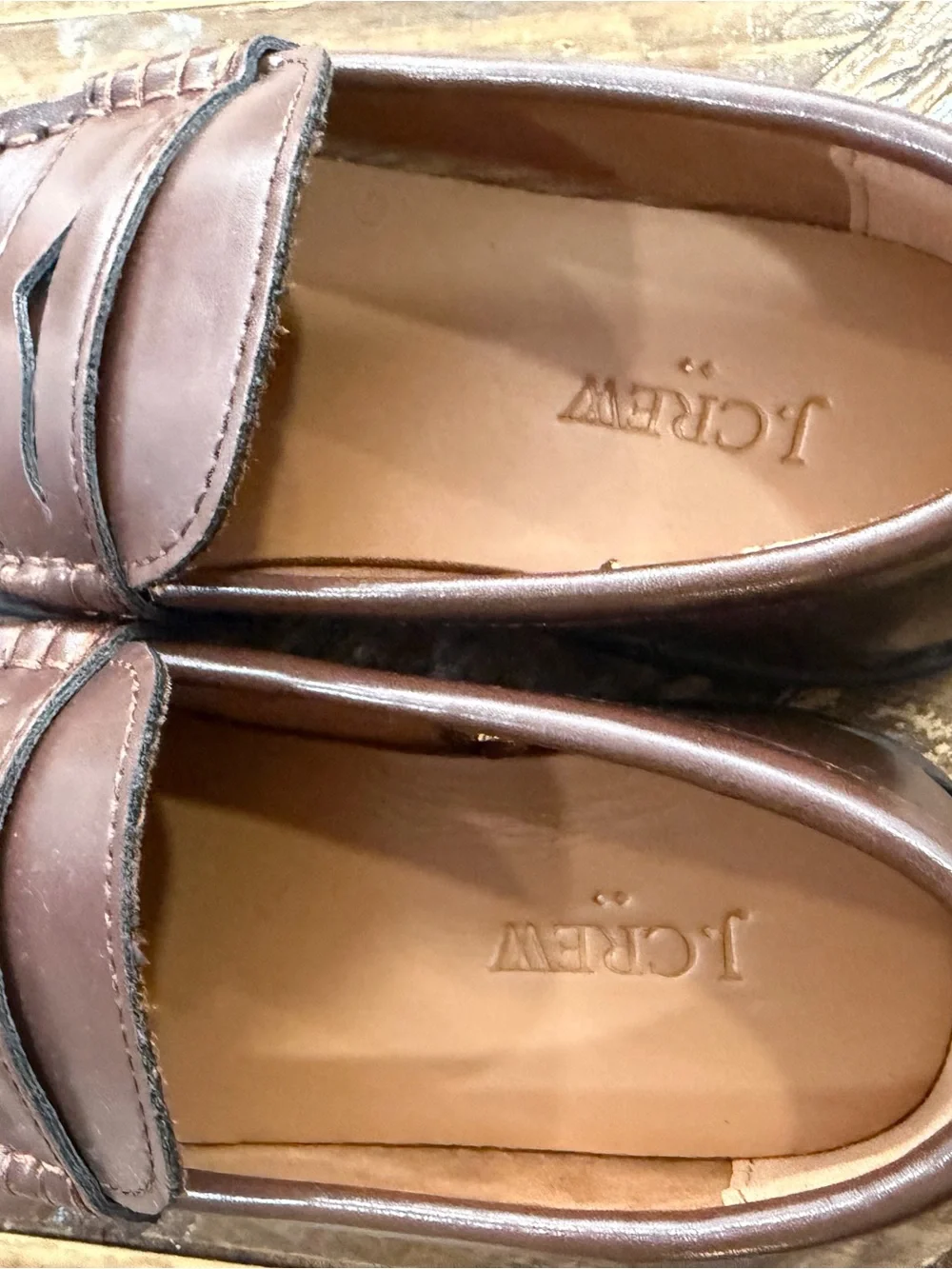 J. Crew Kids Chestnut Brown Leather Penny Loafers